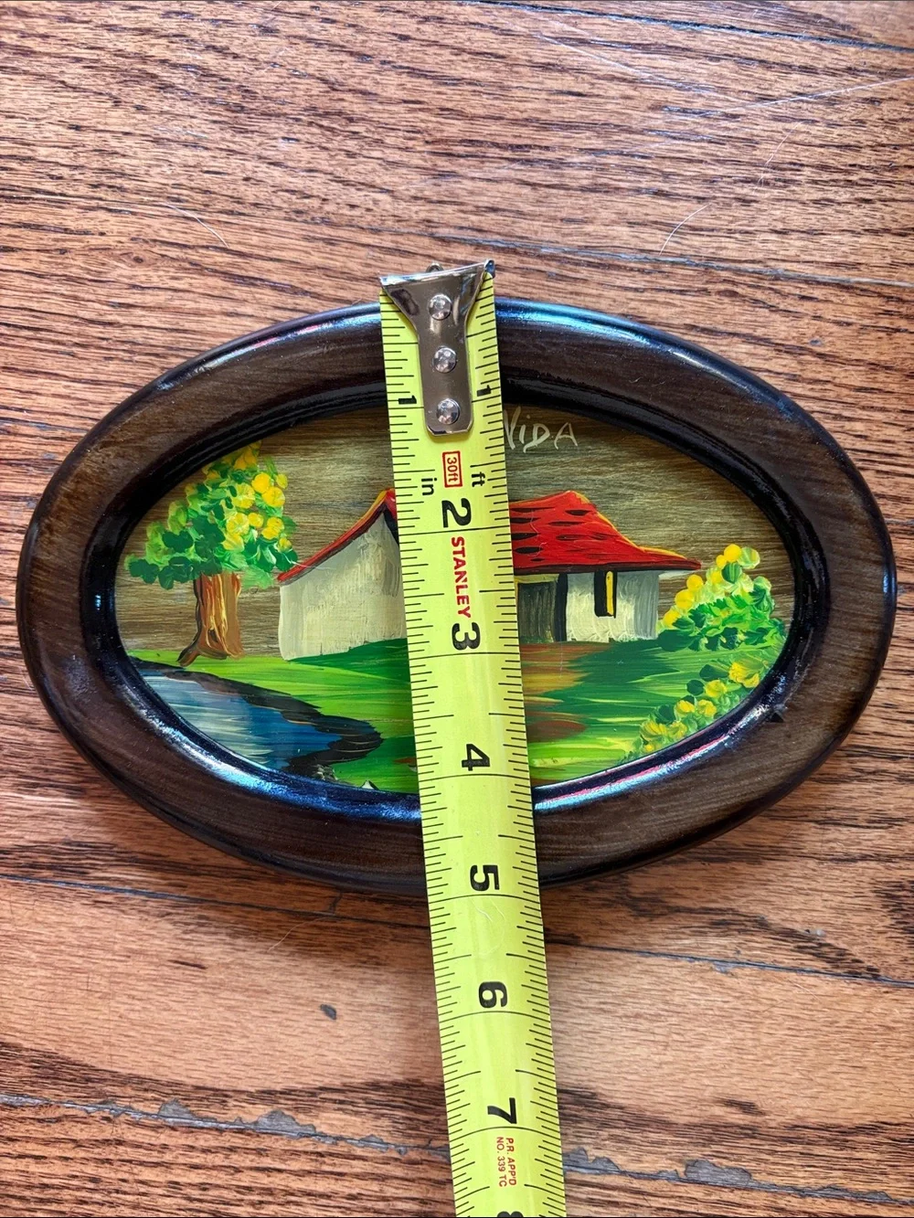 VINTAGE 60’s “Pura Vida” Hand-Painted Home Art - small wallhanging landscape art